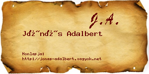 Jónás Adalbert névjegykártya